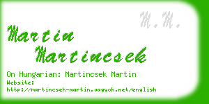 martin martincsek business card